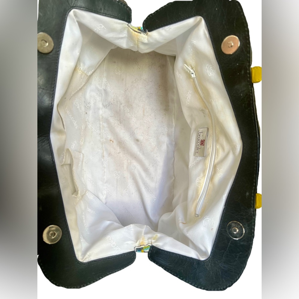 Braccialini Leather Patchwork Handbag - Made In I… - image 8